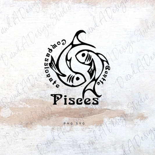 Pisces Zodiac Sign SVG Digital File