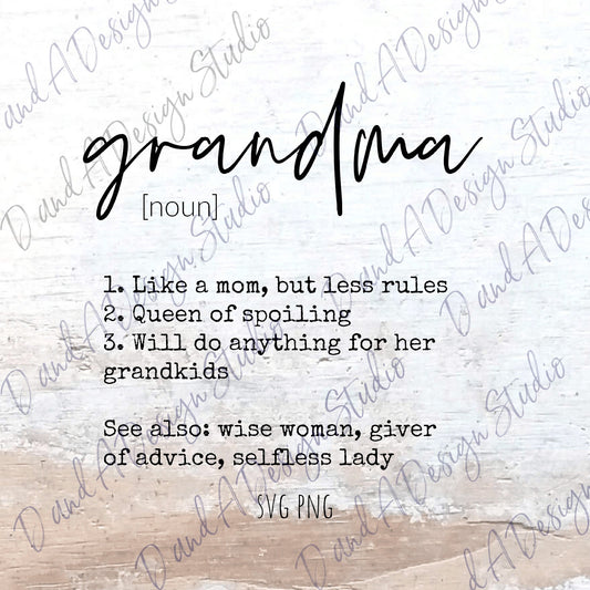 Grandma Definition SVG Digital File
