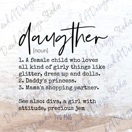Daughter Definition SVG Digital File
