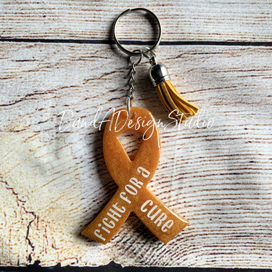 Childhood Cancer Awareness Gold Ribbon Keychain
