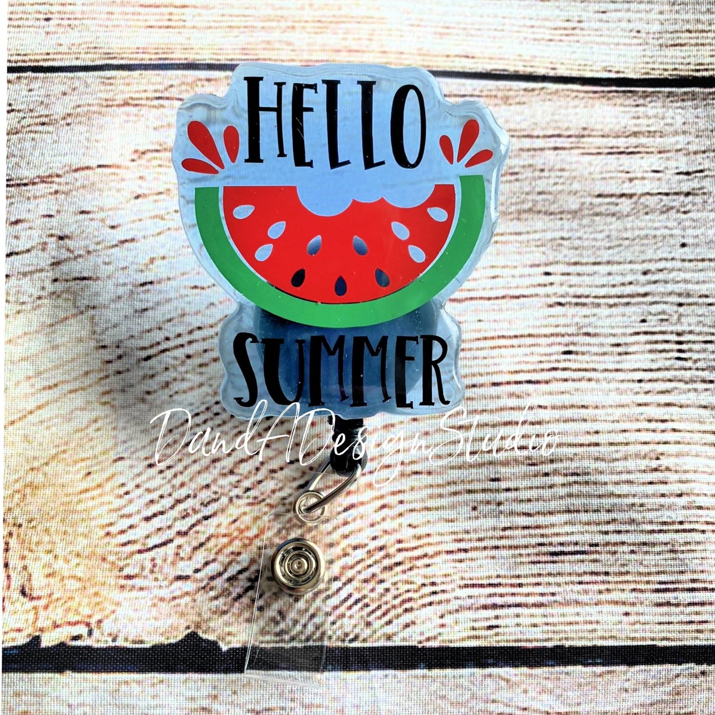 Hello Summer Resin Badge Reel